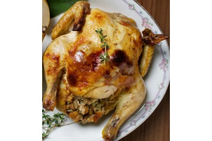 Roasted Cornish hen with fennel