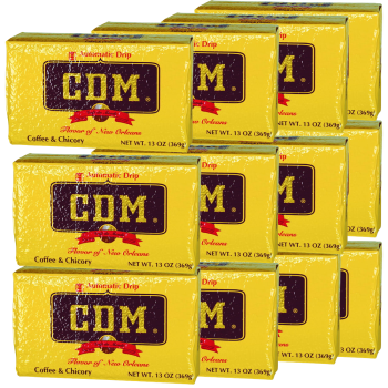 CDM Dark Roast Coffee & Chicory (Auto Drip) 13 oz Brick Pack of 12