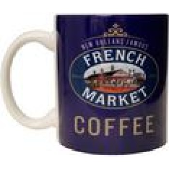 French Market Blue Ceramic Mug