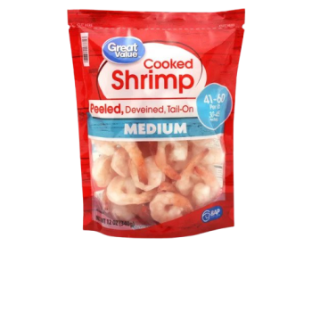 Great Value Medium Cooked Shrimp, (41-60 Count per lb) 12 oz