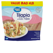 Great Value Frozen Tilapia Skinless & Boneless Fillets 4 lb