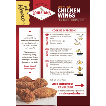 Louisiana Fish Fry At Home Spicy Chicken Wings Seasoned Coating Mix