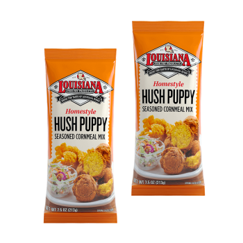 Louisiana Fish Fry Hush Puppy Seasoned Cornmeal Mix 7.5 oz - Pack of 2