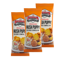 Louisiana Fish Fry Hush Puppy Seasoned Cornmeal Mix 7.5 oz - Pack of 3