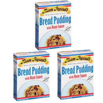 Mam Papauls Bread Pudding with Rum Sauce Pack of 3