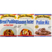 New Orleans Desserts Bundle - 1 each of Bread Pudding, Bananas Foster and Praline Dessert Mixes 