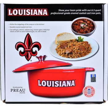 Red Louisiana Dutch Oven Jambalaya Pot