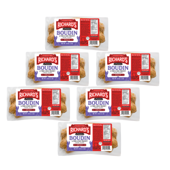 Richard's Hot Pork Boudin 16 oz Pack of 6