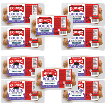 Richard's Smoked Pork Boudin 16 oz Pack of 10