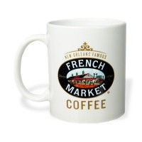 French Market White Ceramic Mug